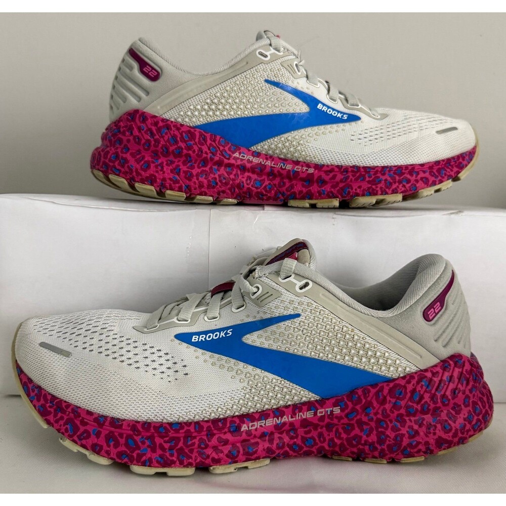 Brooks Adrenaline GTS 22 Running Shoe White/Oyster/Brilliant Size 8.5